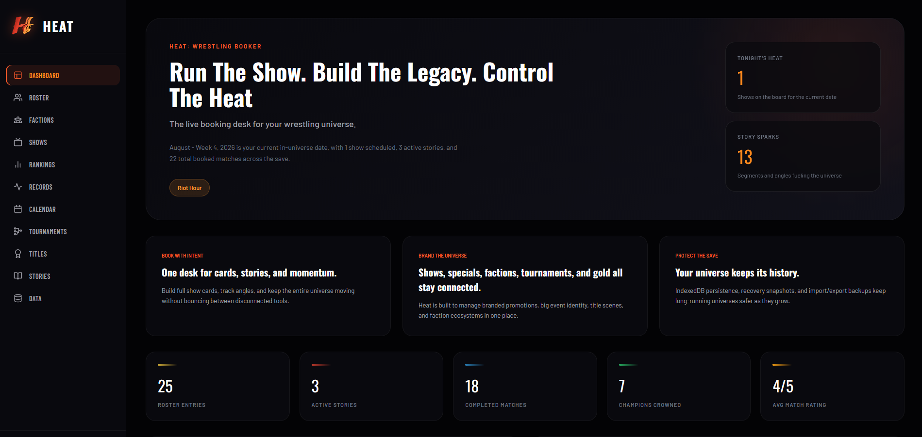 Heat dashboard screenshot