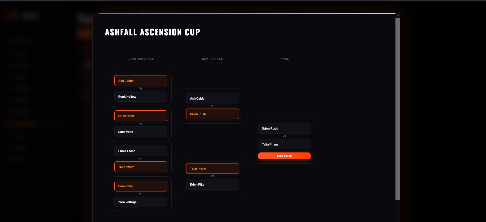 Heat titles or tournaments screenshot